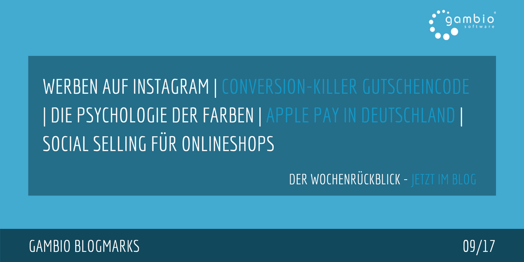 E-Commerce Rückblick: Blogmarks 09/17
