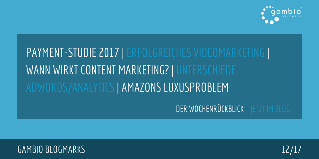 E-Commerce Rückblick: Blogmarks 12/17