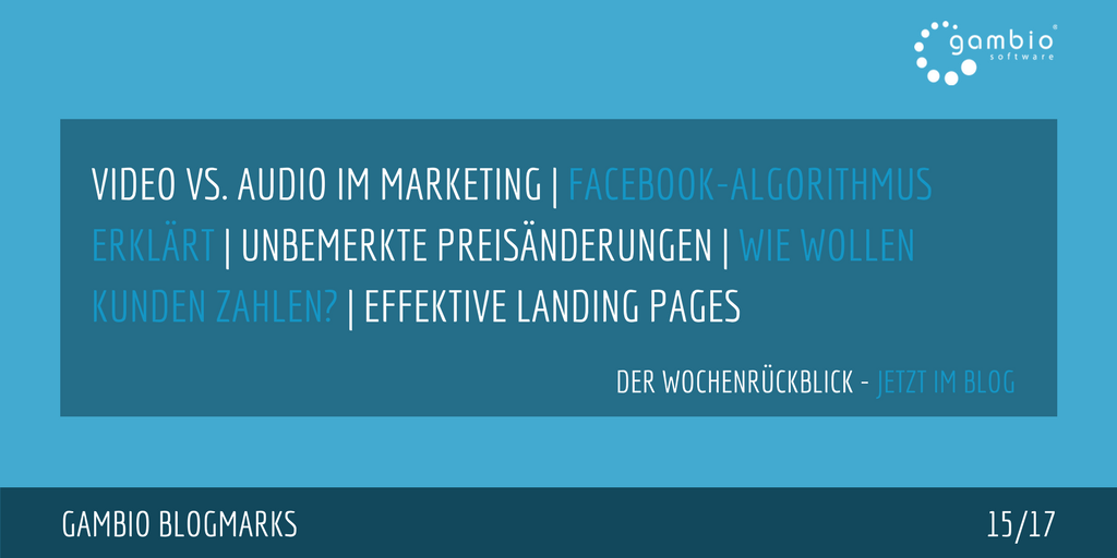 E-Commerce Rückblick: Blogmarks 15/17