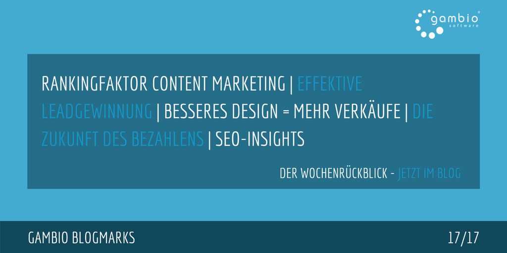 E-Commerce Rückblick: Blogmarks 17/17