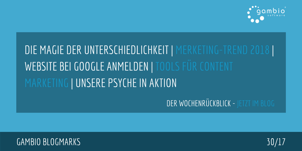 E-Commerce Rückblick: Blogmarks 30/17