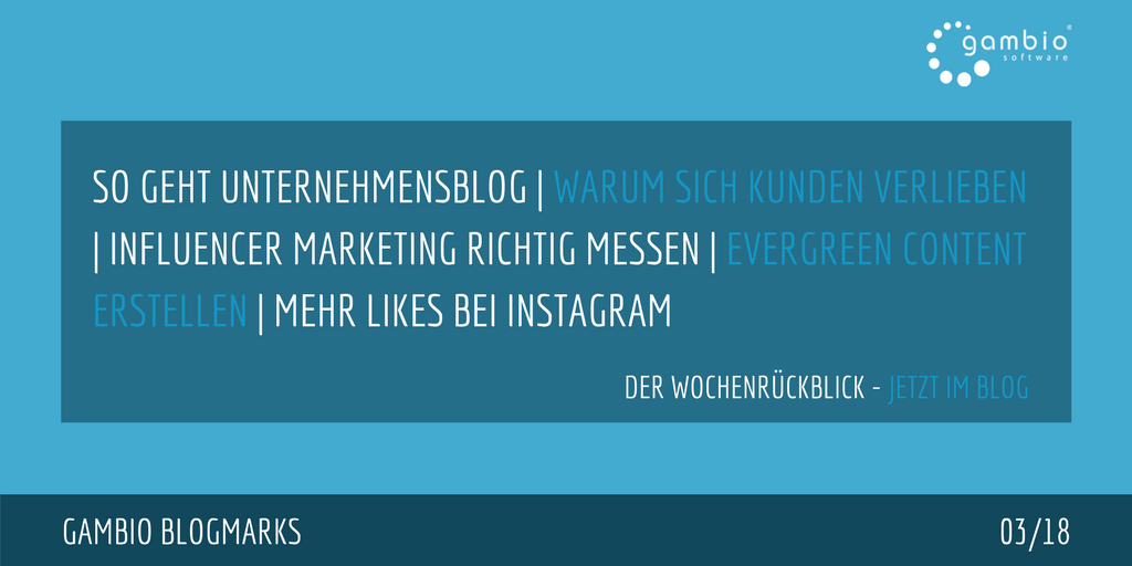 E-Commerce Rückblick: Blogmarks 04/18