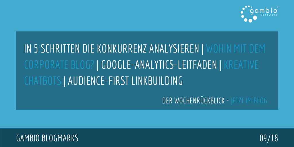 E-Commerce Rückblick: Blogmarks 09/18