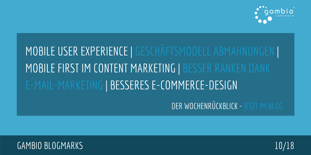 E-Commerce Rückblick: Blogmarks 10/18