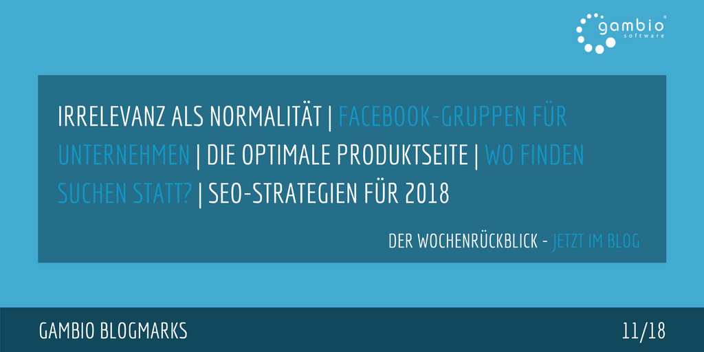 E-Commerce Rückblick: Blogmarks 11/18
