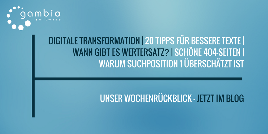 E-Commerce Rückblick: Blogmarks 37/16