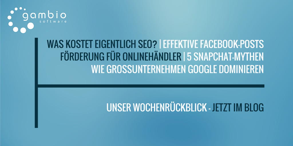 E-Commerce Rückblick: Blogmarks 21/16