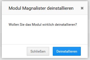 Magnalister im Gambio Admin deinstallieren