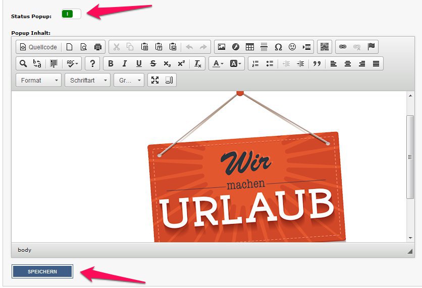 popup im backend aktivieren
