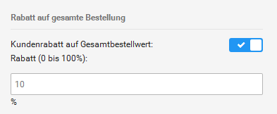Rabatte im Gambio Shop Rechnungsrabatt