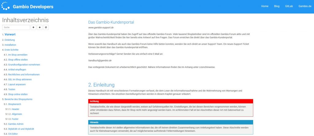 Das Gambio Webhandbuch