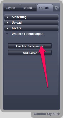 Konfigurieren des Gambio Templates