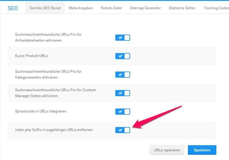 URL-Struktur im Gambio-Shop optimieren - SEO-Update