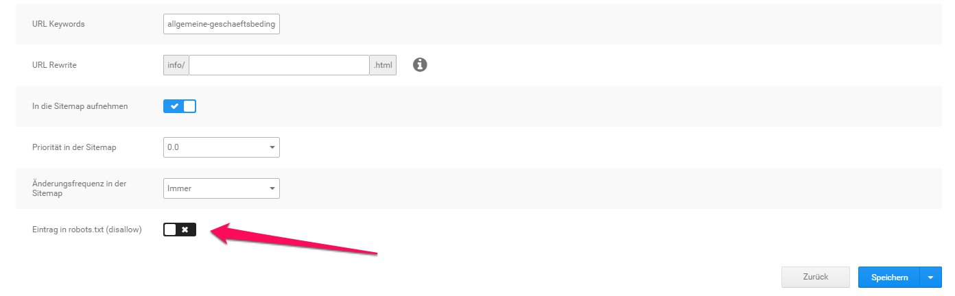Inhakte im Gambio-Shop in die robots.txt eintragen - SEO-Update