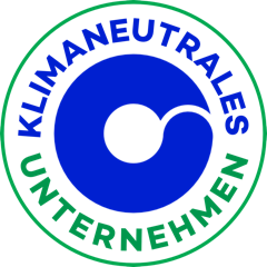 Hier sieht man das Zertifikat "Klimaneutrales Unternehmen" das Gambio erhalten hat.