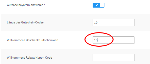 Rabatte im Gambio Shop Willkommens Gutschein