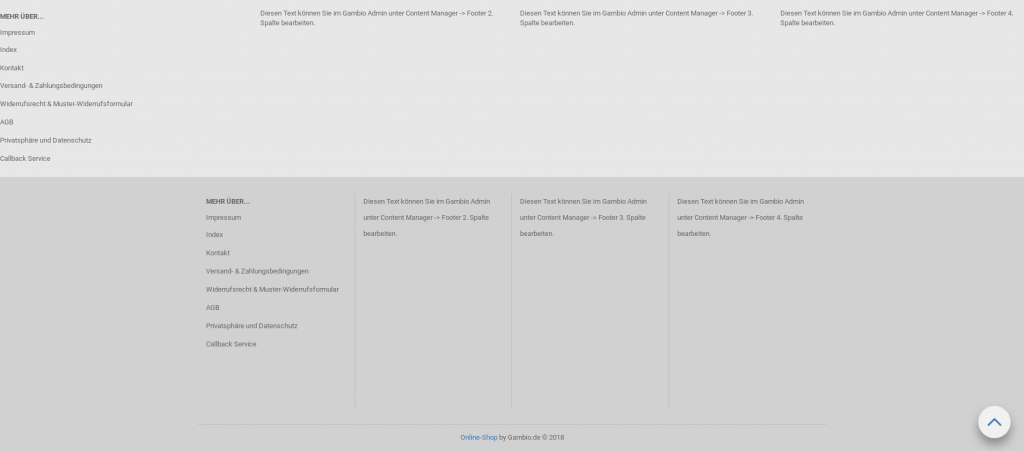 Footer doppelt vorhanden