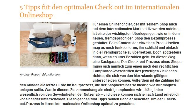 internationaler checkout blogmarks