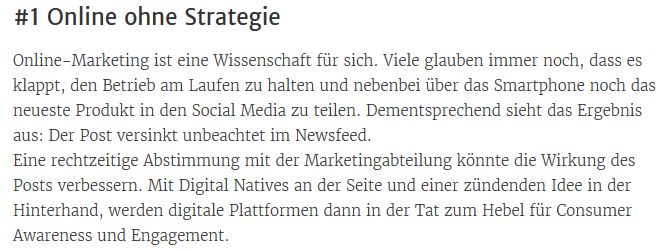 Todsünden im Marketing | Blogmarks