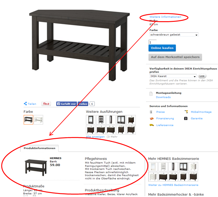 Produktseite im Onlineshop | Blogmarks | SEOkratie