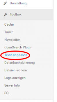 Gambio Admin Toolbox Texte anpassen Gambio Admin Texte anpassen