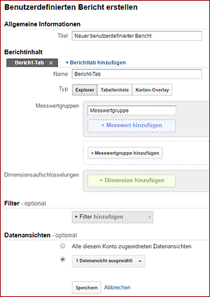 Berichte in Analytics erstellen | Blogmarks | Selbständig