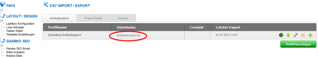 CSV Import Export CSV-Datei erstellen exportieren