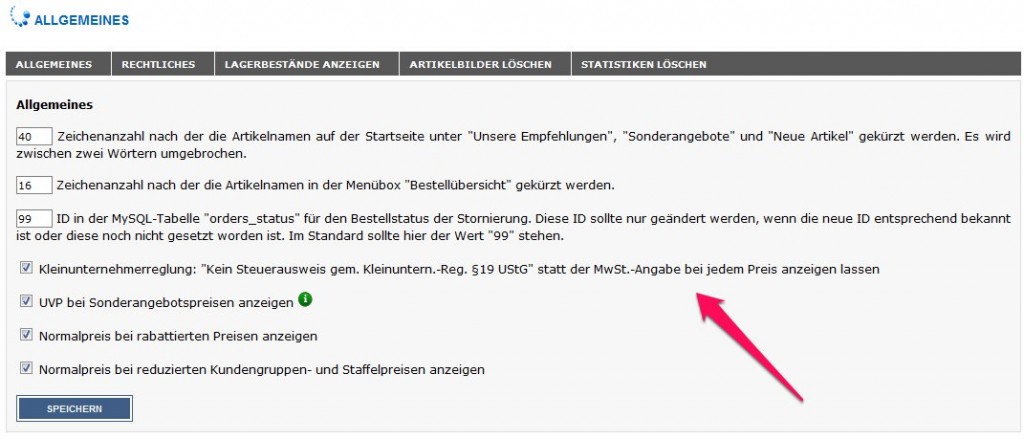 Kleinunternehmerregelung aktivieren