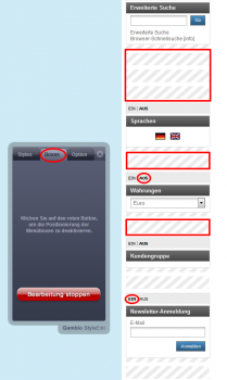 Menübox aktivieren einschalten ausschalten einblenden ausblenden verschieben