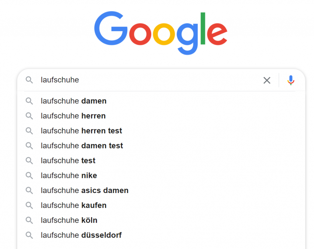 Google Suchergebnisse Laufschuh